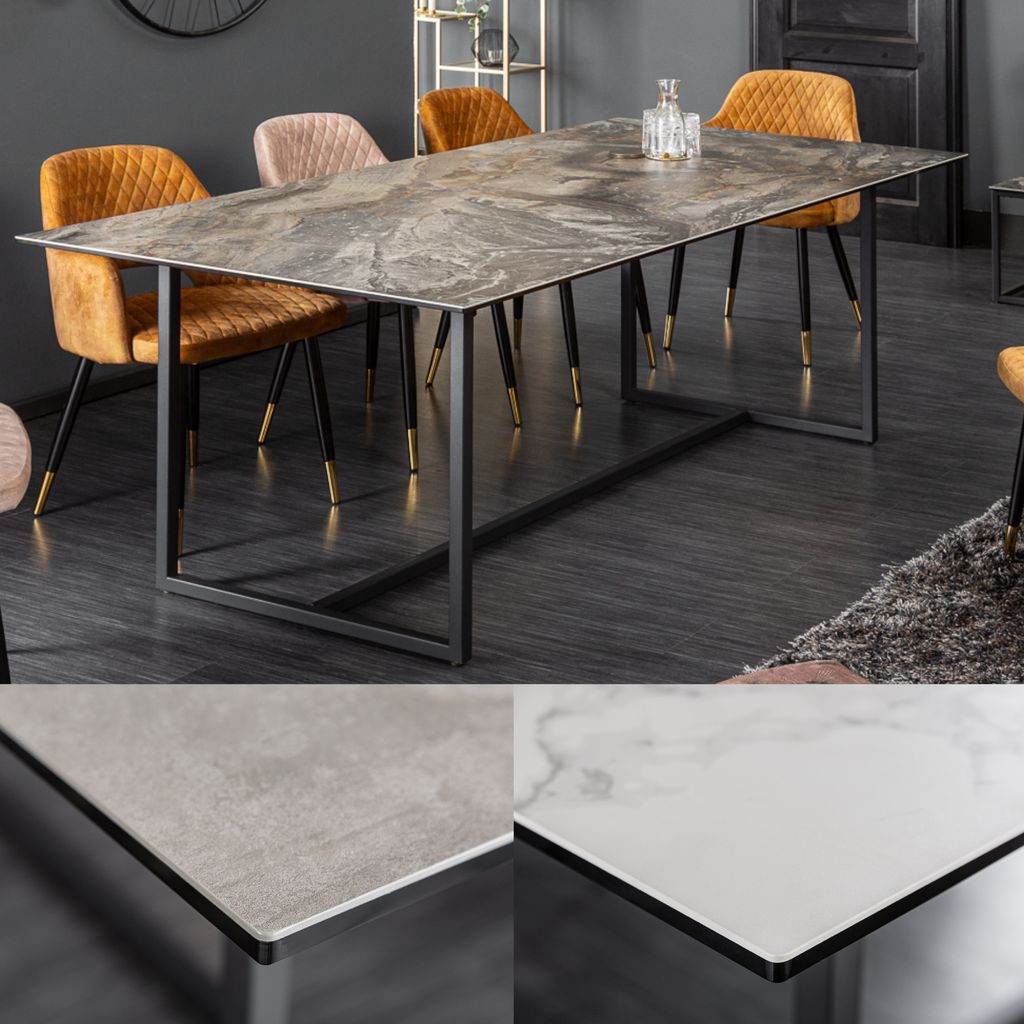 riess-ambiente Ausziehbarer Esstisch EUPHORIA 180-220-260cm anthrazit Lava Keramik Esszimmertisch Tisch
