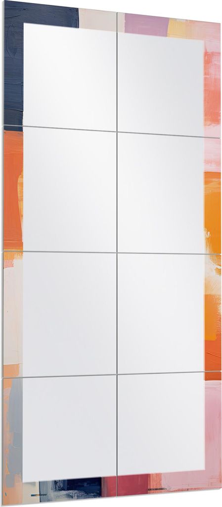DEQORI Wandspiegel Puzzle 60x120 cm 'Farbfeldpoesie' Spiegel Ganzkörperspiegel