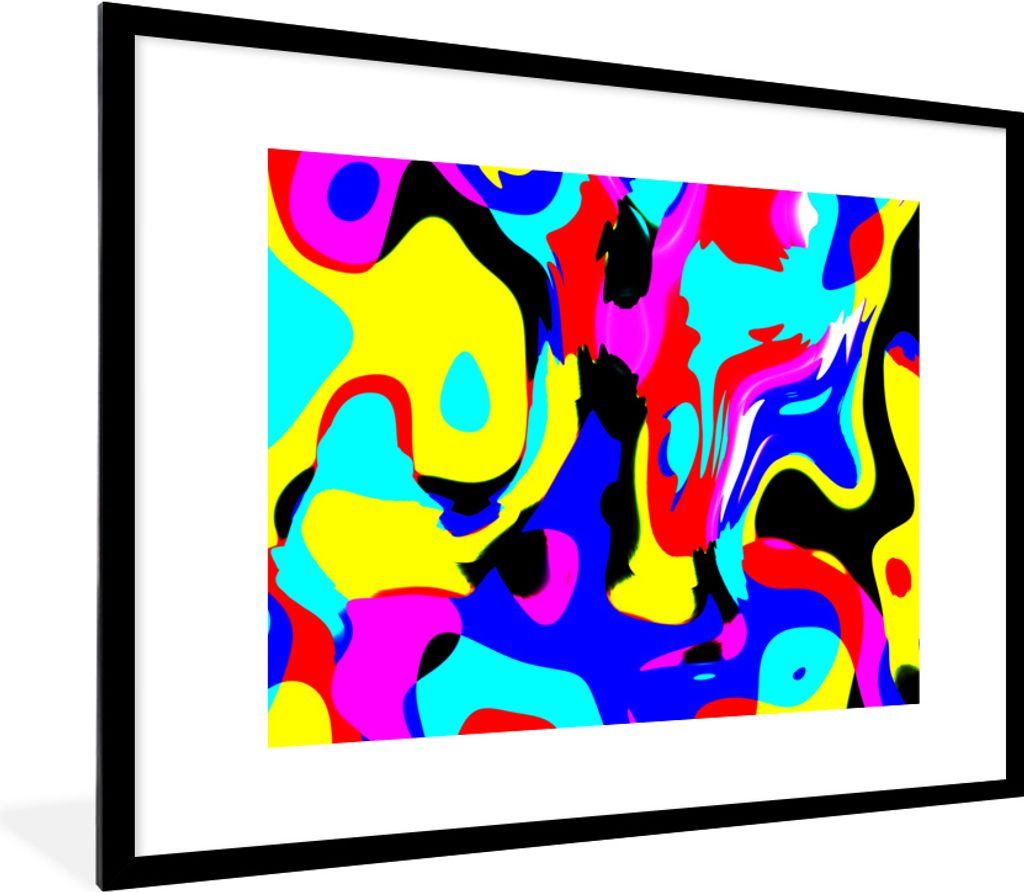 MuchoWow MuchoWow Gerahmtes Poster Bunter Hintergrund 80x60 cm - Poster mit zchwarzem Bilderrahmen - Schlafzimmer-Dekorationen - Fotoposter