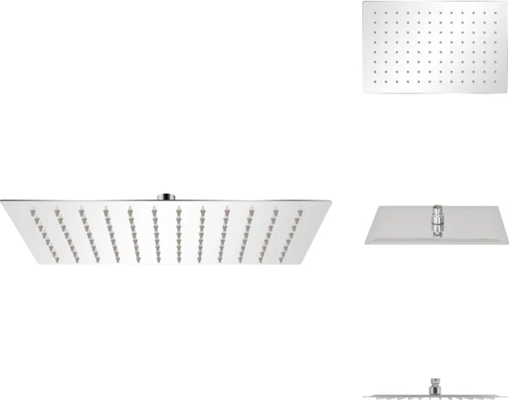 Soffione Doccia vidaXL Acciaio Inox 20x30 Rettangolare - Prezzo Imbattibile