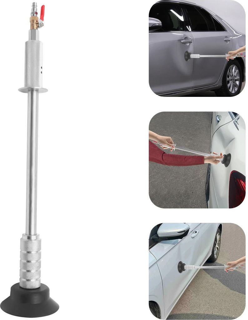 Pneumatisches Dellenzieh-Set - Karosserie-Ausbeulwerkzeug - Gleithammer - Vakuum-Saugnapf - Für Metallblech - Tragbar