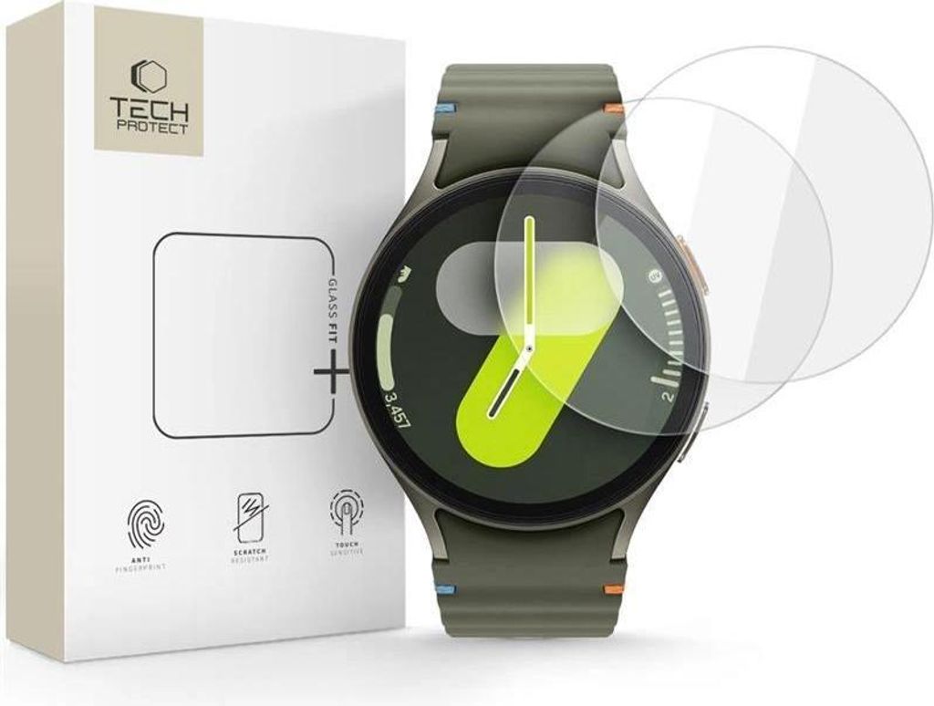Tech-Protect Glas Fit+ 2er-Pack für Samsung Galaxy Watch 40 / 41 / 42 / 43 / 44 Mm - Klar