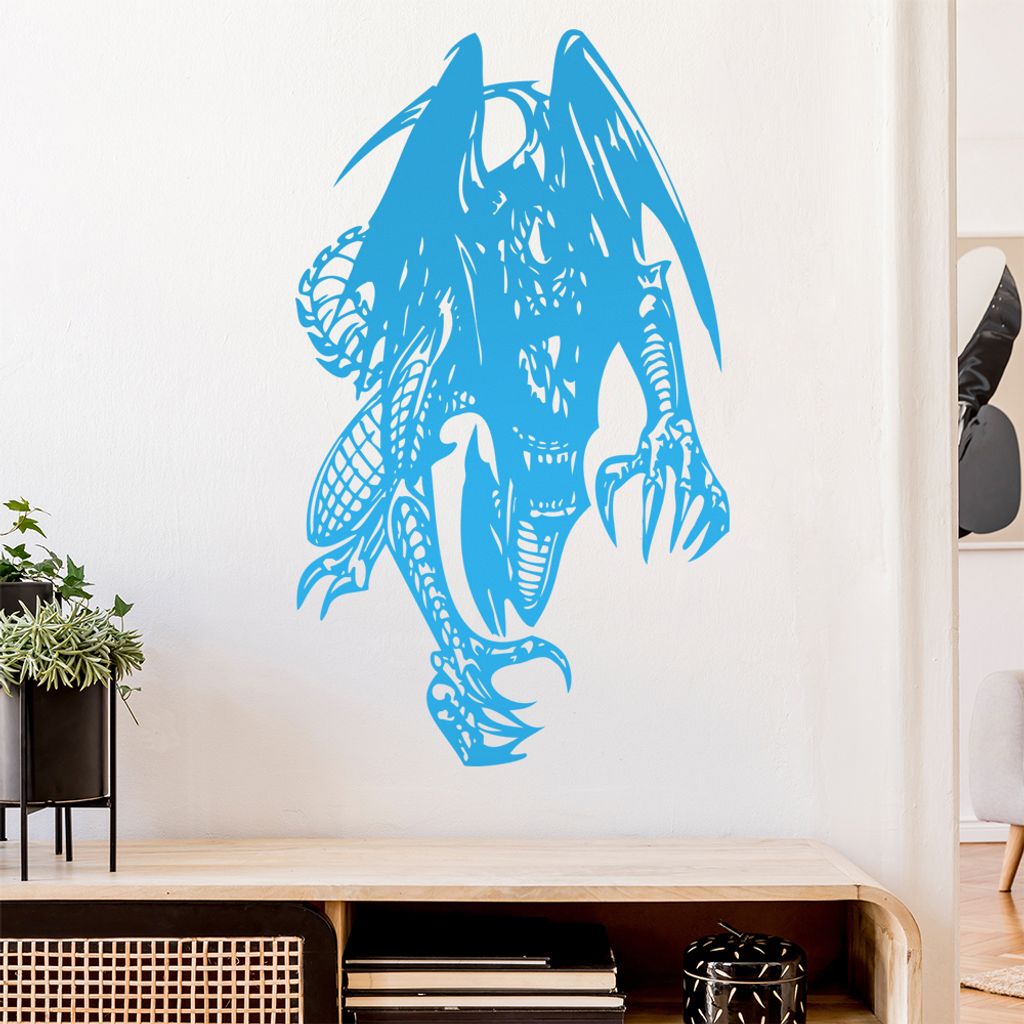 Drachen Biest Wandtattoo in 6 Größen - Wandaufkleber Wall Sticker - Dekoration, Küche, Wohnzimmer, Schlafzimmer, Badezimmer