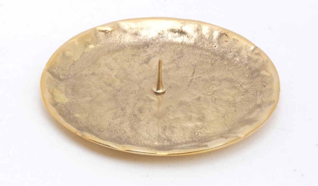 Kerzenteller Messing Gold mit Dorn Ø 9 cm ideal für Kerzen