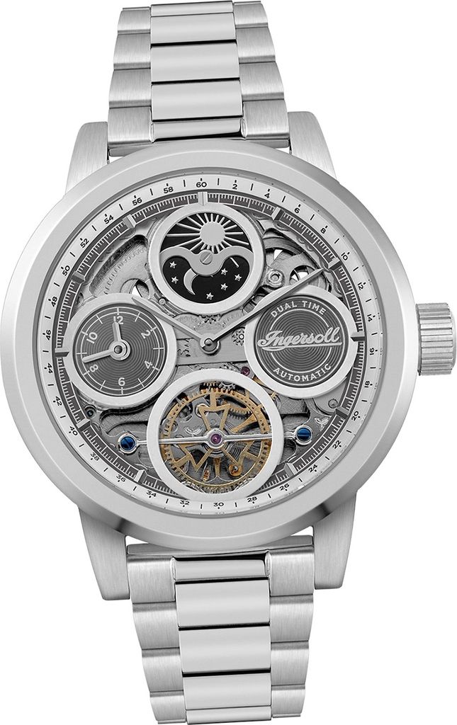 Ingersoll Edelstahl Herren Uhr Analog Outdoor Armbanduhr silber D2UIN16002