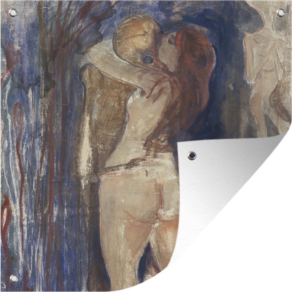 MuchoWow 100x100 cm Outdoor-Poster Gartendeko Sichtschutz Garten Poster für den Garten Tod und Leben - Edvard Munch