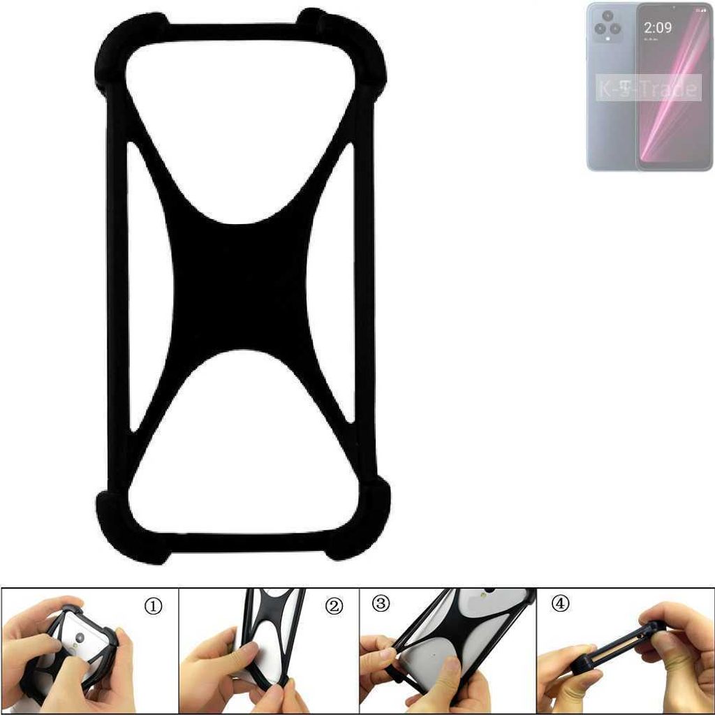 K-S-Trade Handy-Hülle Schutz-Hülle kompatibel mit T-Mobile REVVL 6 Silikon Bumper TPU Softcase Smartphone Stoßschutz, schwarz