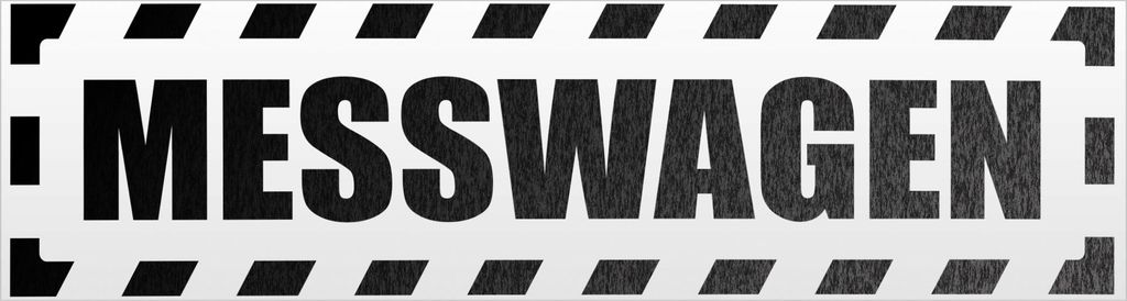 Kiwistar Messwagen gestreift Magnetschild Schild magnetisch - 60cm Schwarz - reflektierend - Magnetfolie für Auto PKW Kfz