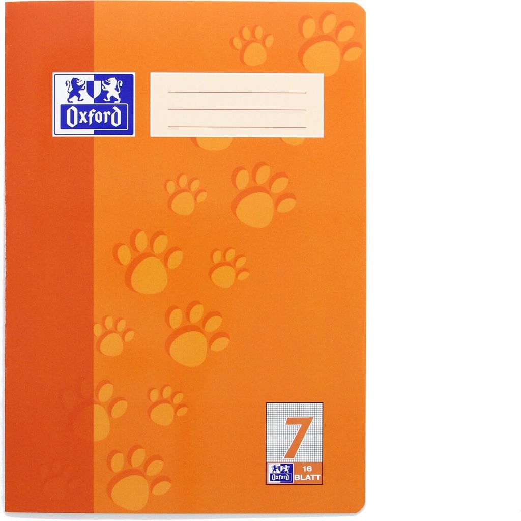 A notebook with paw print graphics.