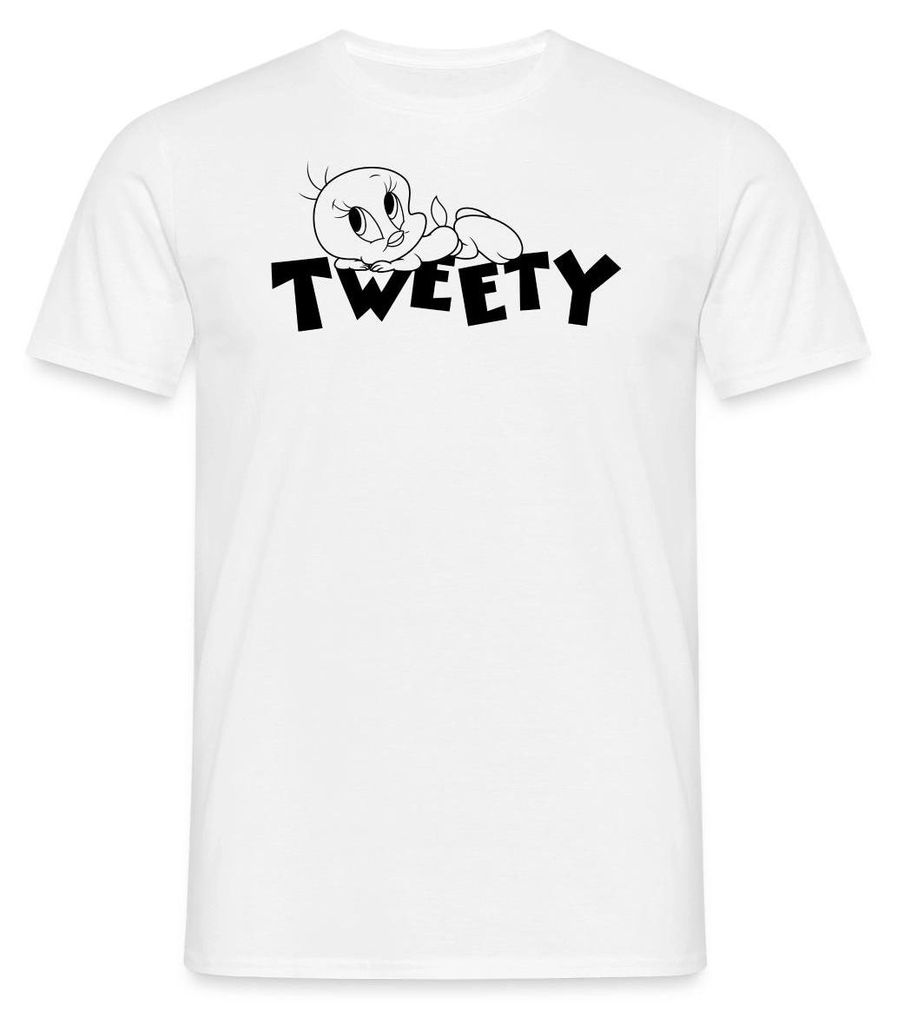 Spreadshirt Looney Tunes Tweety Ausmalmotiv Männer T-Shirt, L, Weiß