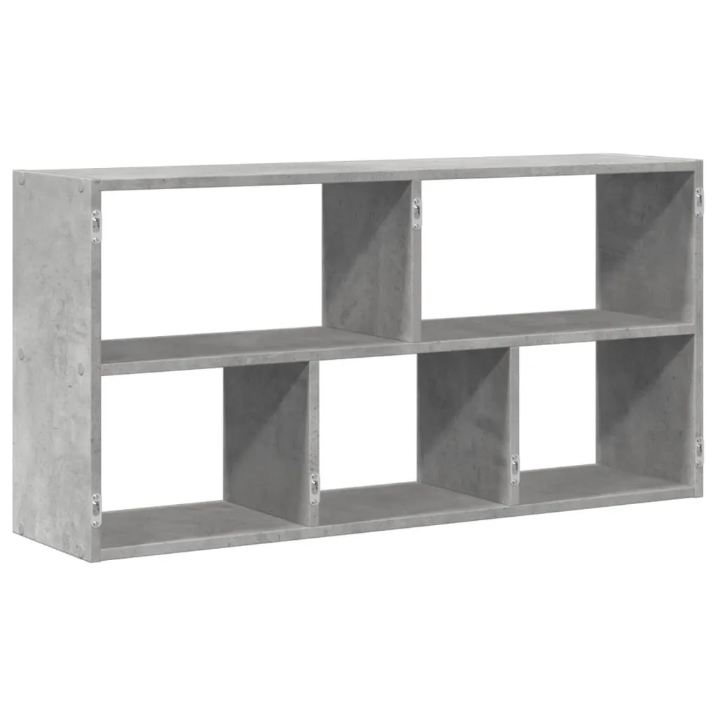 Scaffale a muro grigio cemento 100x25x50 cm materiale a base di legno