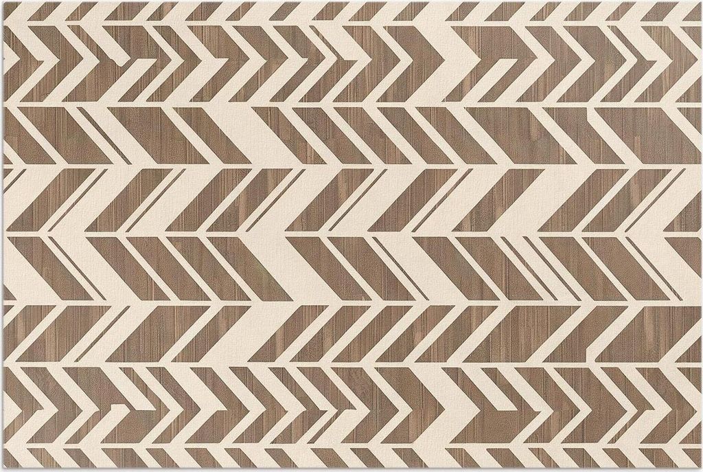 Indisches Boho-Muster mit dekorativen Spuren – Vinylteppich – 120x180 cm – Outdoor Teppich – Terrasse – Wetterfest – Modern