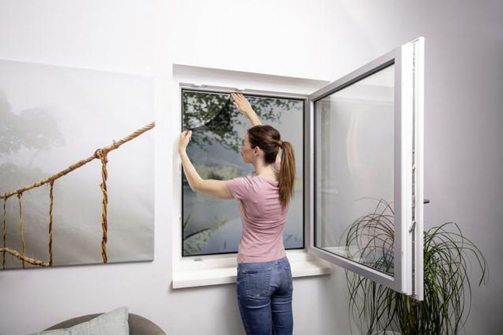 Primaster Fliegengitter Elastic 130 x 150 cm anthrazit/anthrazit kürzbar