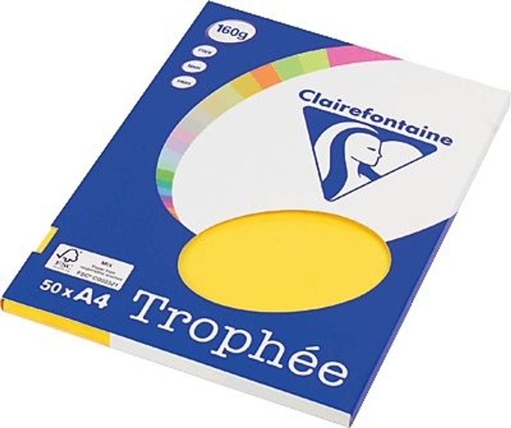 Clairefontaine Papier ppp A4 160G 50BL kanariegelb
