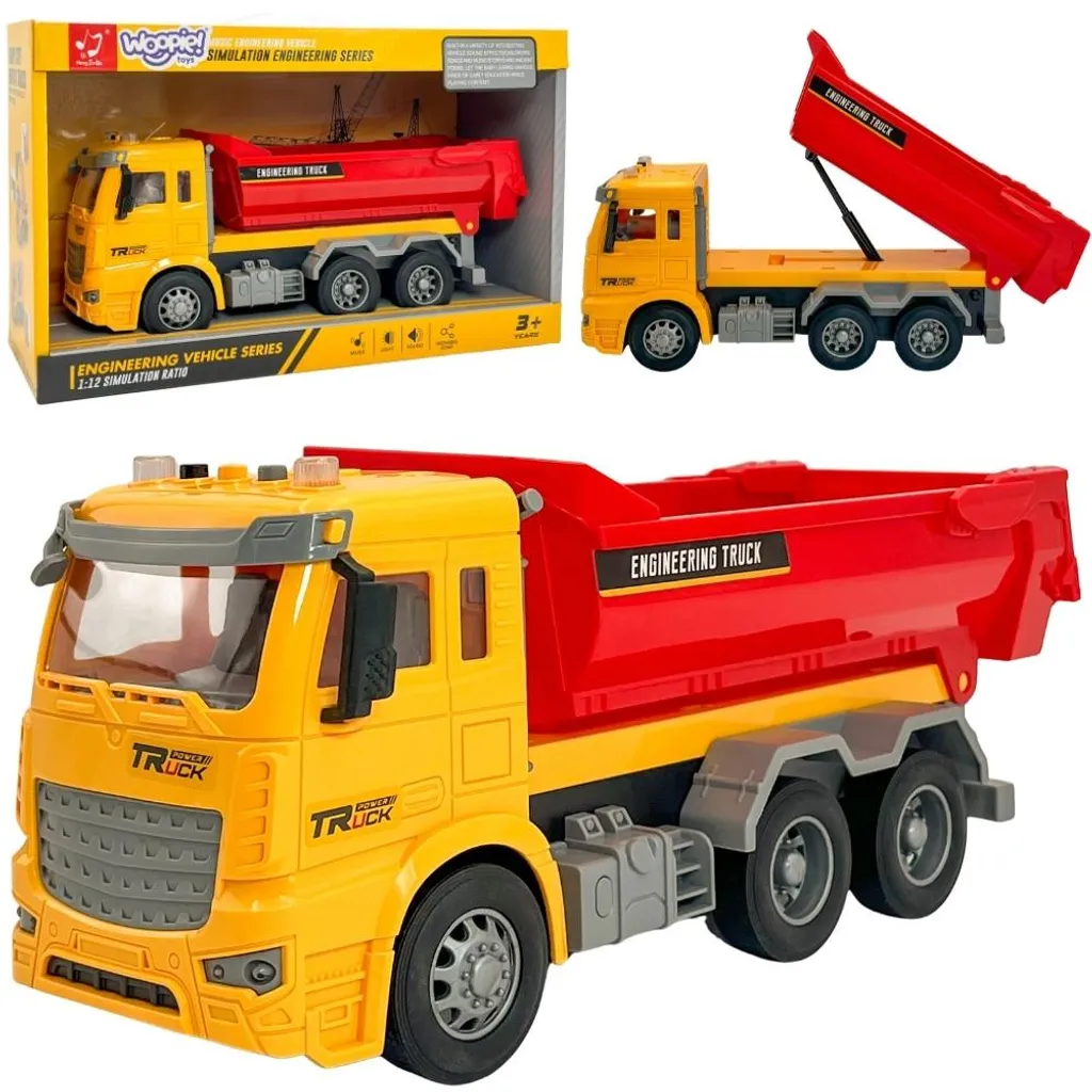 Camion de chantier pour enfant Woopie : Benne basculante 1:12 réaliste