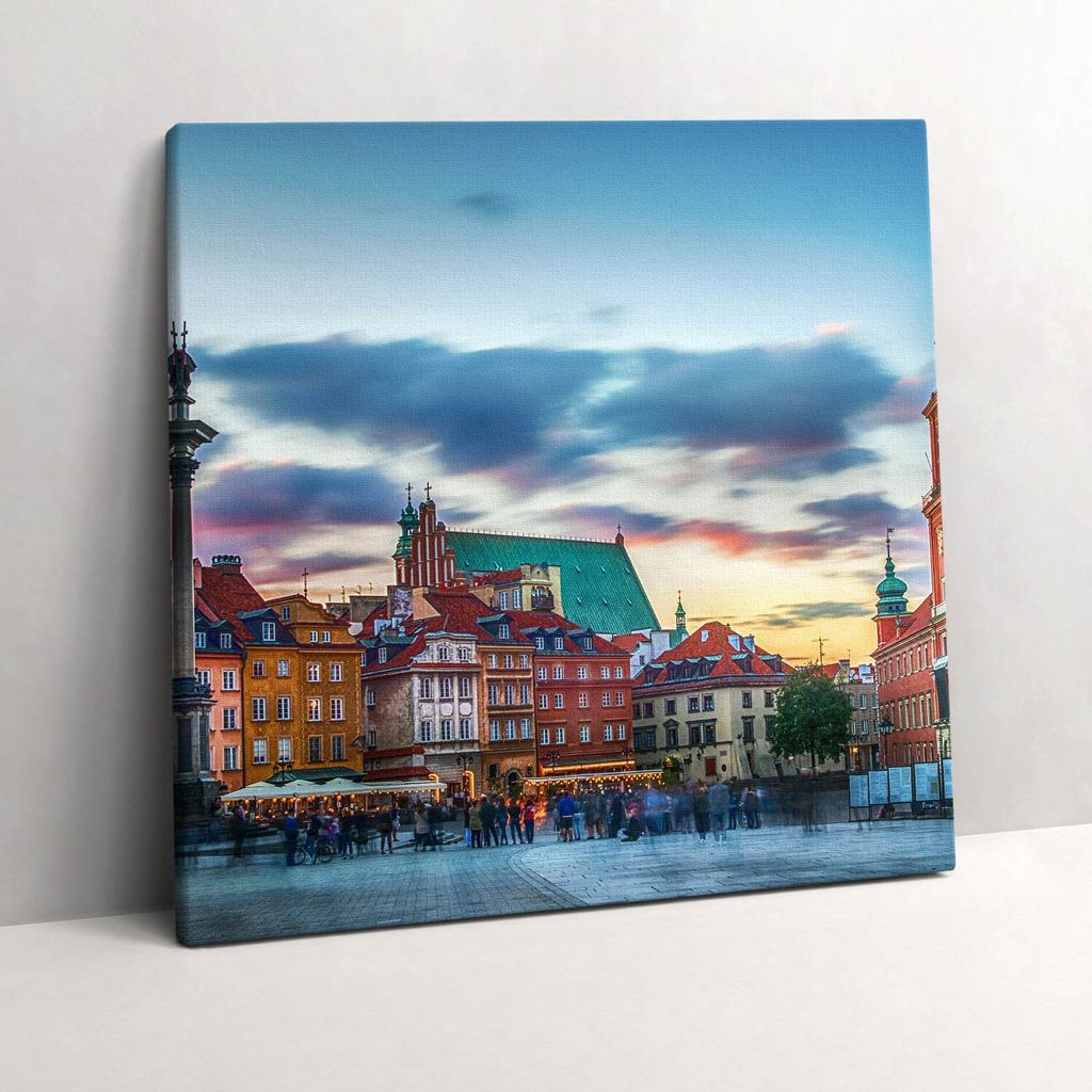 Old Town Castle in Warsaw – Leinwandbild Wandbild – 60x60 cm – Leinwandbilder – Wandbilder – Schlafzimmer – Flur