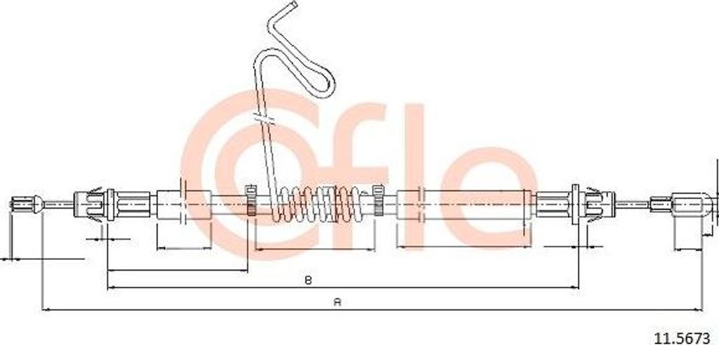 COFLE 11.5673 Seilzug, Handbremse OE 1371467 kompatibel mit Transit