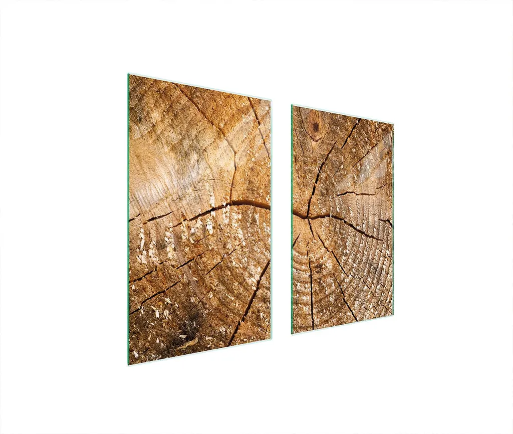 Piastre copri fornelli 2 pezzi 75x52 Copri piano cottura in ceramica tagliere in vetro legno marrone