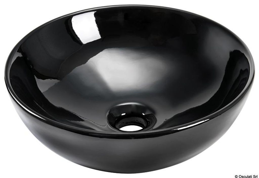 Halbkugelförmiges Keramikspülbecken schwarz 365 mm - Osculati 50.188.88