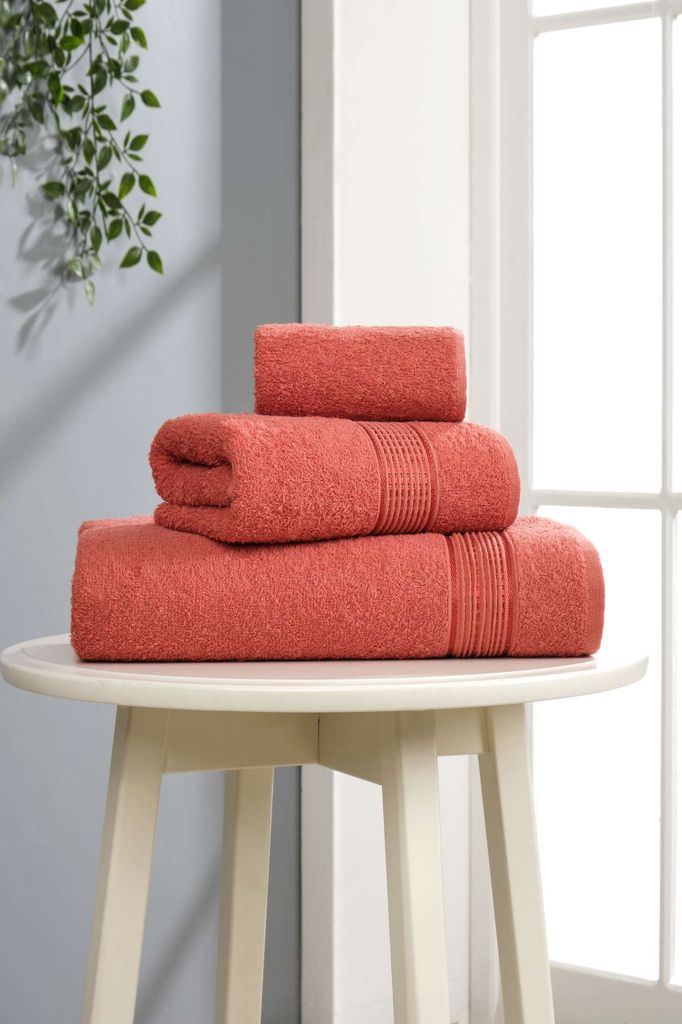 Mijolnir, Ezgi - Tile Red, Handtuchset (3-teilig), Fliese Rot, 100% BAUMWOLLE, 30 x 50 cm