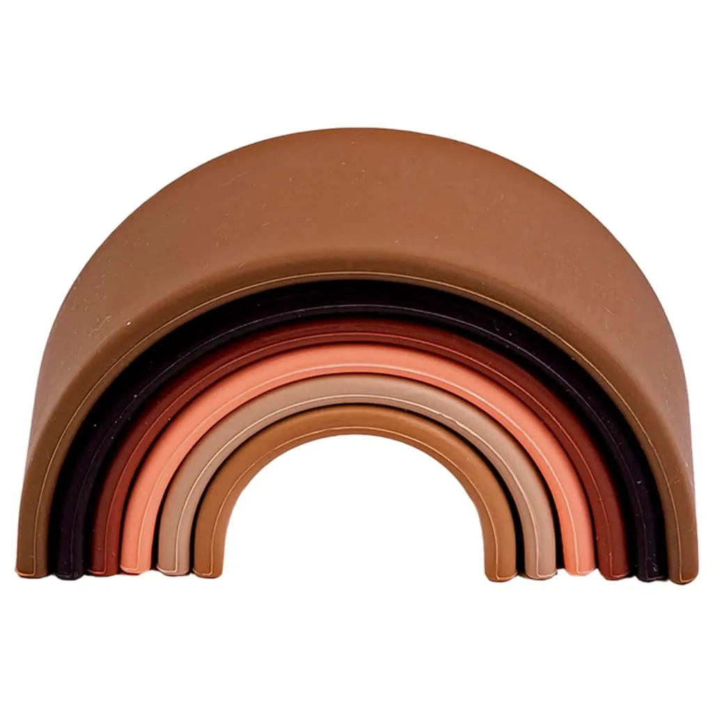 dëna arc-en-ciel silicone diversity 6 pcs : jeu libre écoresponsable