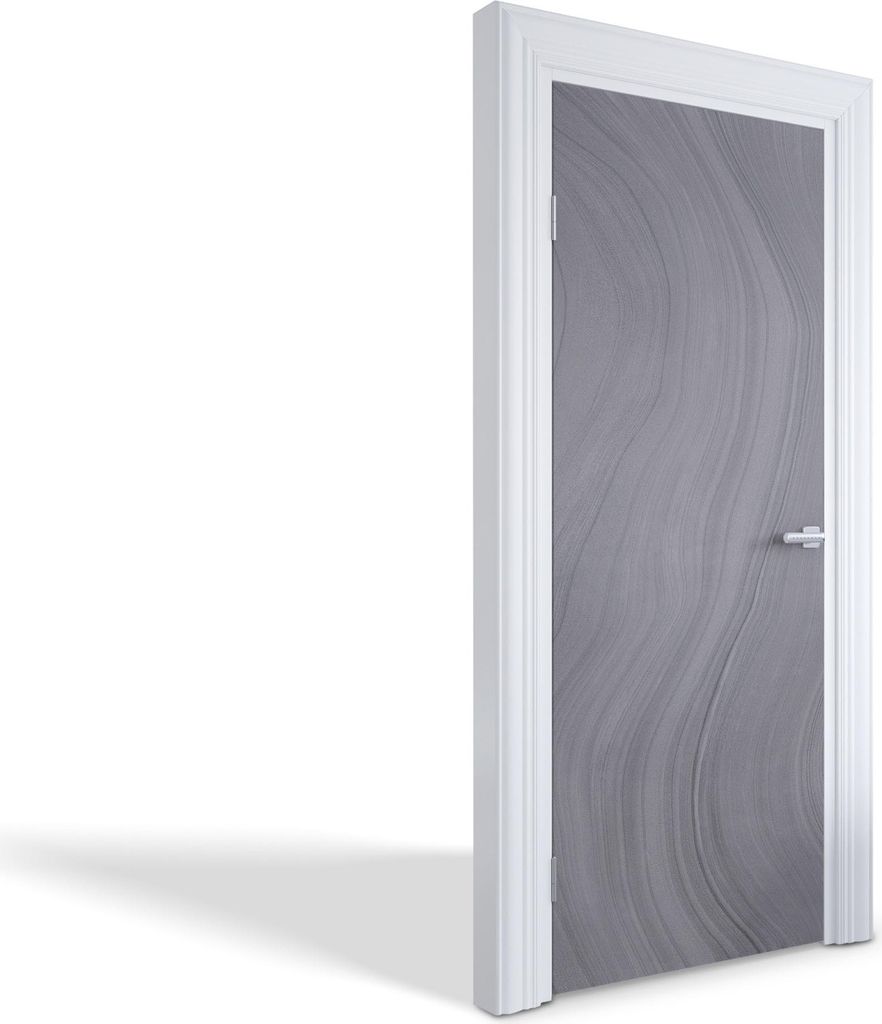 Türaufkleber Innentüren Selbstklebende Kreativ Wandsticker - Graue Wellen - 75 x 205 cm