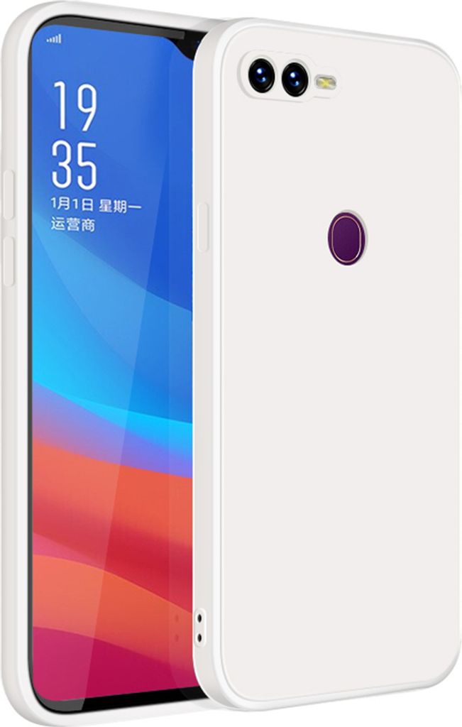 OPPO F9 Hülle, LaimTop Slim Liquid Silikon Gel Gummi Schutzhülle für OPPO F9 Weiß