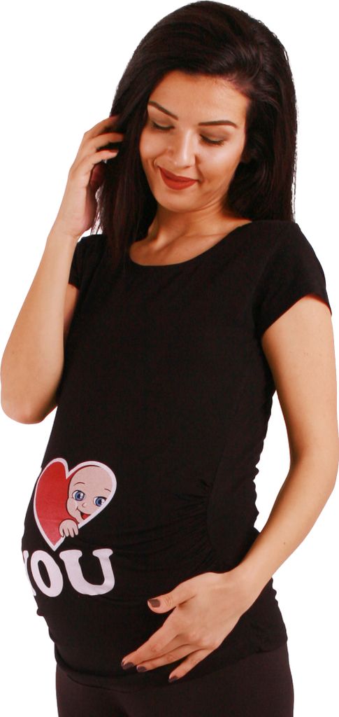 M.M.C. Umstandsshirt I Love You mit Motiv, XL, Schwarz