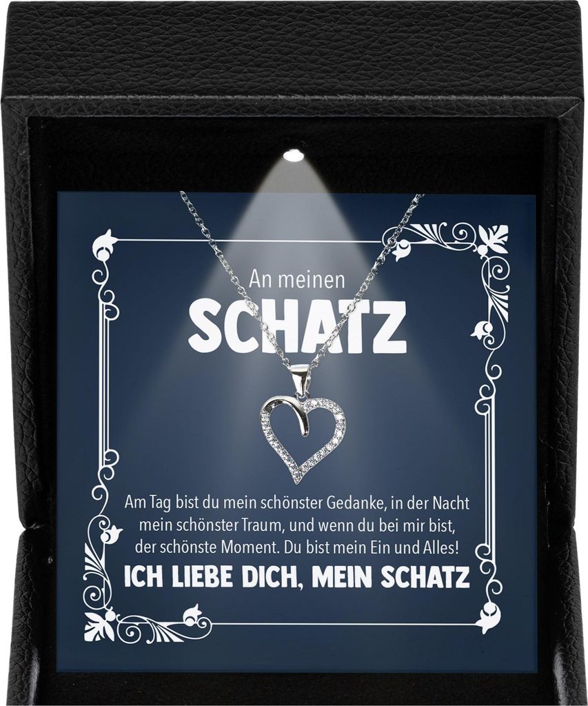 22Feels Ich Liebe Dich Geschenk Frauen Schmuck - Silber 925/000 Herz Halskette - Damen Hochzeitstag Ehefrau Schatz Valentinstag für Sie Jahrestag ...