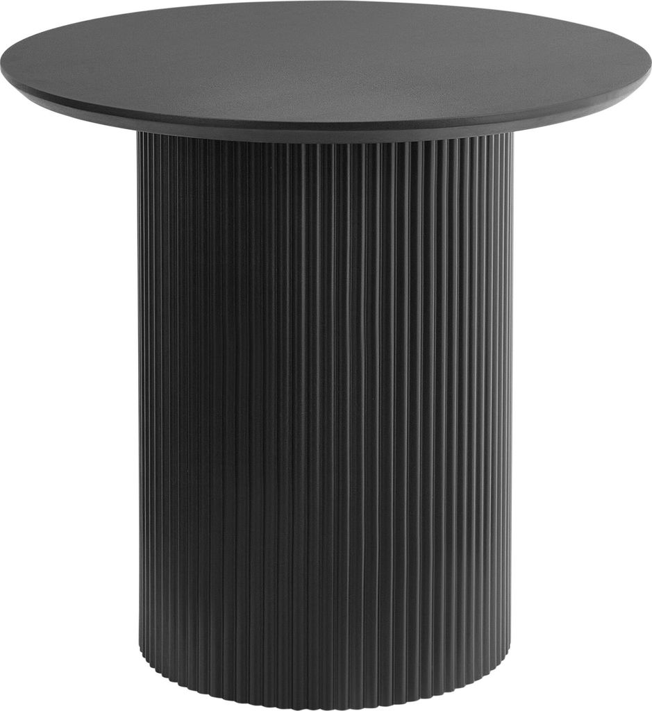 BELIANI Beistelltisch Schwarz MDF-Platte Metallfuß ø 50 cm Produktbild 