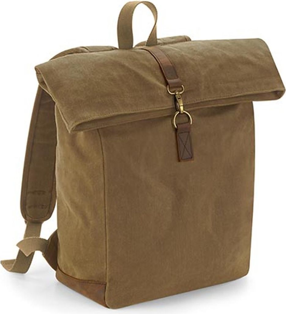 Quadra QD655 | Rucksack Heritage Waxed Canvas, 53 x 31 x 14 cm - Farbe: Desert Sand - Größe: 30 x 40 x 14 cm