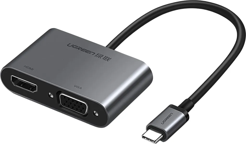 UGREEN Adaptateur 4K HDMI VGA USB-C en Aluminium avec Sortie Double Vidéo