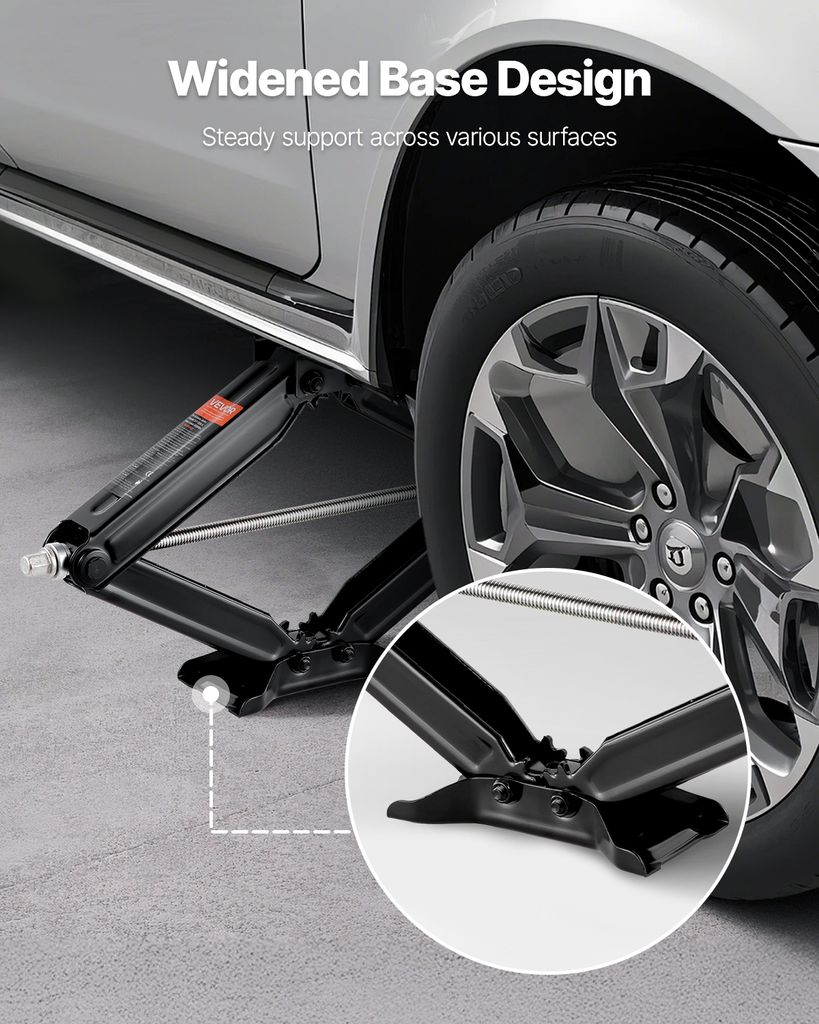 Heyner Cric A Forbice Per Auto 2 Tonnellate - UltraLift PRO Con Chiave A Cricchetto - Strumento Di Sollevamento Di Emergenza In Acciaio - Sella Rotante Con Cuscinetto In Gomma - Custodia Inclusa