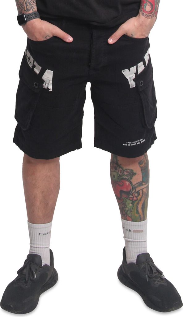 Yakuza Herren Bump Cargo Shorts, Schwarz, 42W