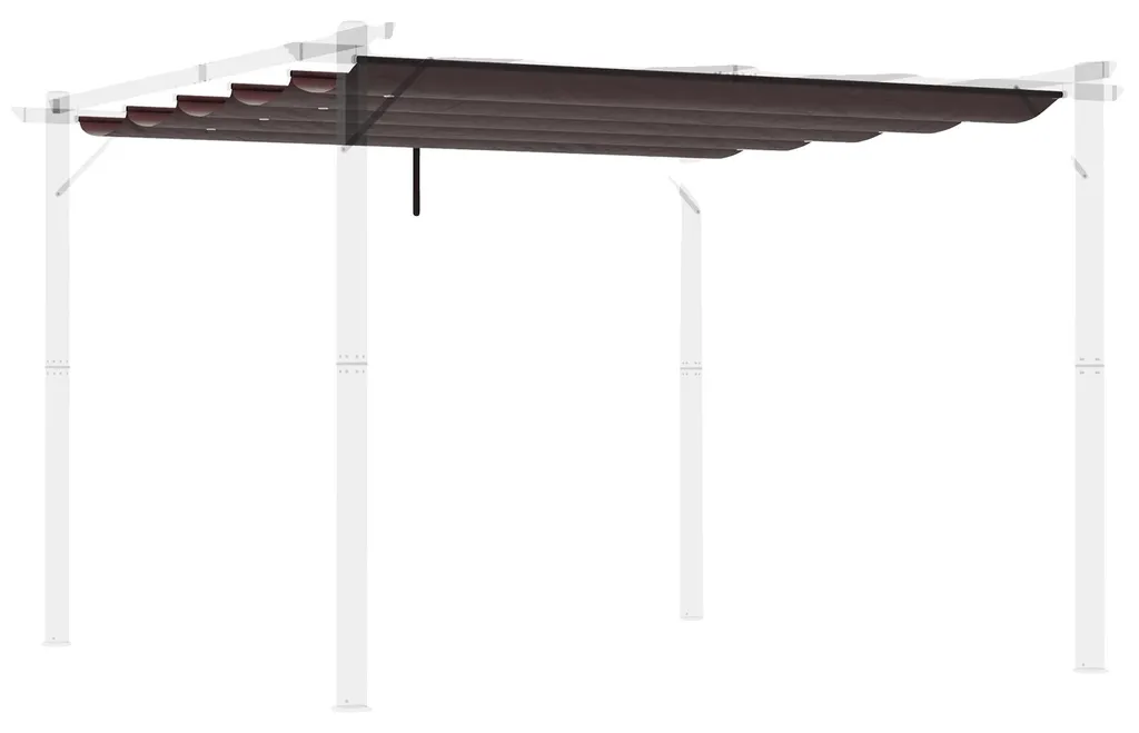 Toile pergola anti-UV chocolat 250 x 255 cm en polyester imperméabilisé