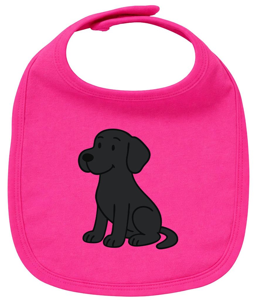 Huuraa Baby Lätzchen brauner Labrador Retriever Chocolate Labi Comic Cherry Pink Klettverschluss Baumwolle Latz Geschenkidee