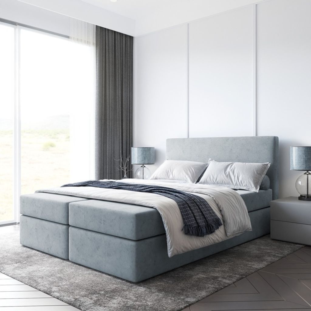 Bett, Boxspringbett BERG mit Bonell-Matratze und T25 Produktbild 