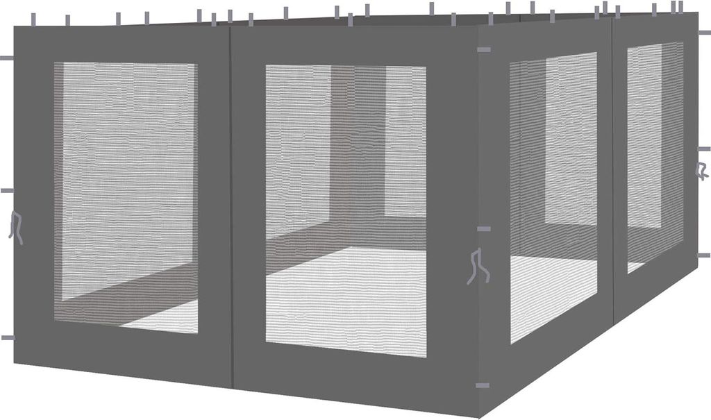 Partyzelt 4 Seitenpaneele Moskitonetz Rank Pavillon 3x3m Seitenwand anthrazit RAL 7012