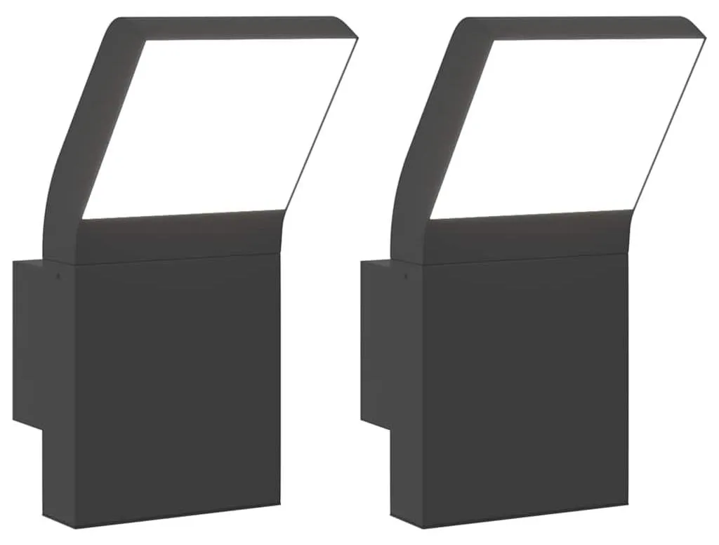 Applique d'extérieur LED étanche en aluminium moulé noir - Pack de 2
