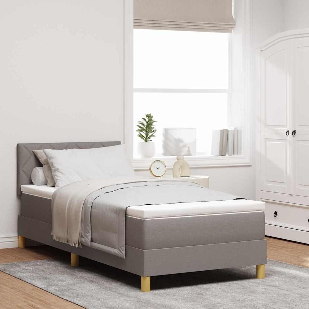 Maison Exclusive - Boxspringbett mit Kissen mit Kopfteil Taupe 90 x 200 cm Stoff