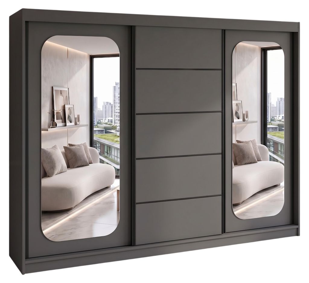 BELANO Schwebetürenschrank 200 cm mit Spiegel – Produktbild 