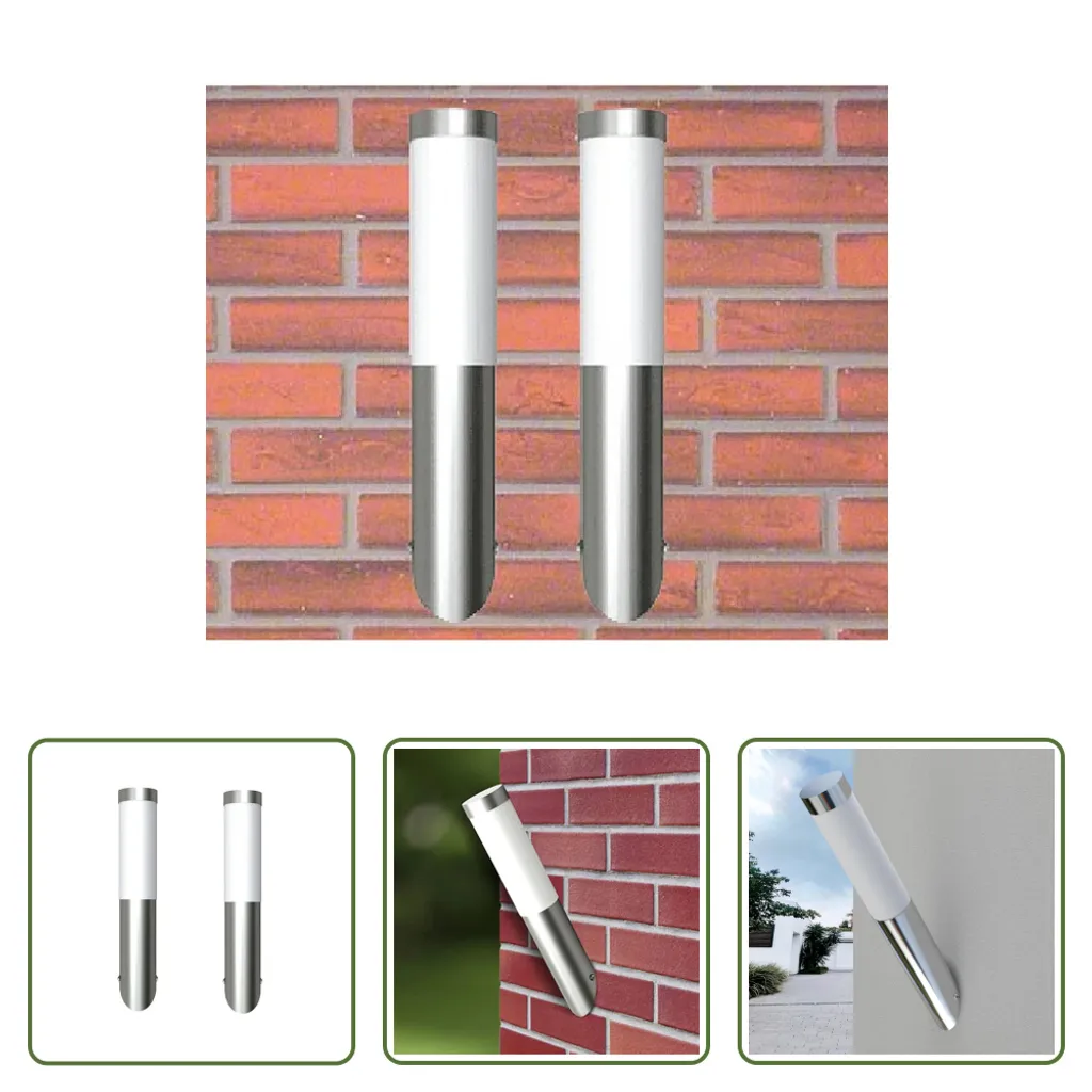 Solution éclairage durable anti-rouille lampes extérieures 2 pcs inox - 9