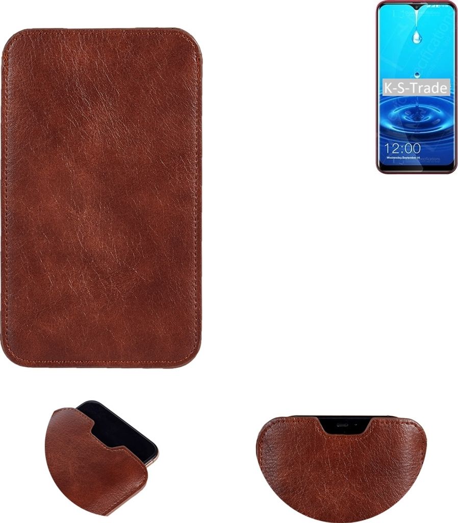 K-S-Trade Schutzhülle Handyhülle kompatibel mit Leagoo M13 Handytasche Kunstleder Sleeve in braun