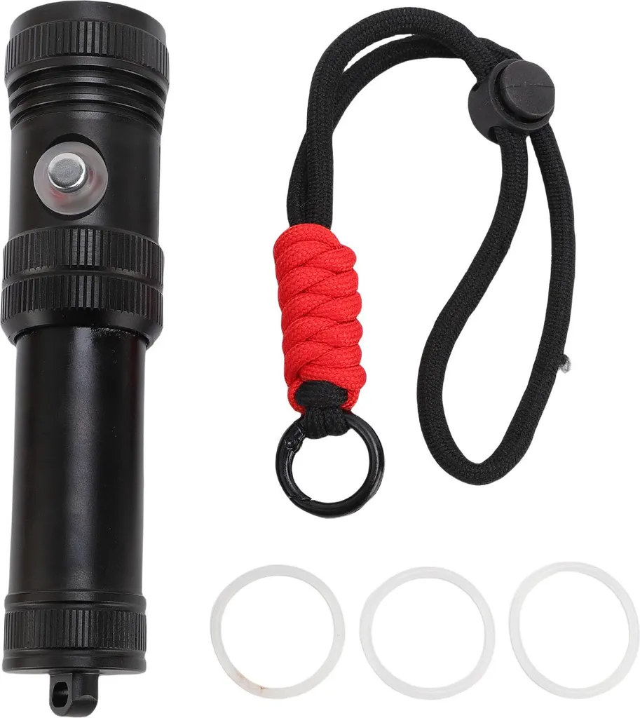 Torcia da Immersione 1200 Lumen - Luce Subacquea 50m per Fiumi e Mare