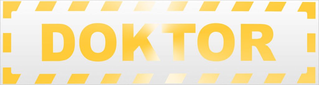 Kiwistar Doktor gestreift Magnetschild Schild magnetisch - 20cm Gelb - reflektierend - Magnetfolie für Auto PKW Kfz