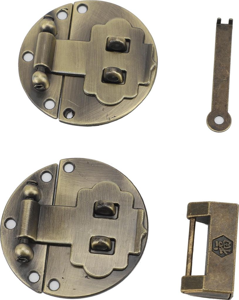 2 Sets Zinklegierung-Haspelverschluss mit Schrauben Vintage-Vorhängeschloss Dekoratives Schloss-Set für Handwerksarbeiten Holzkoffer Schmuckschat...
