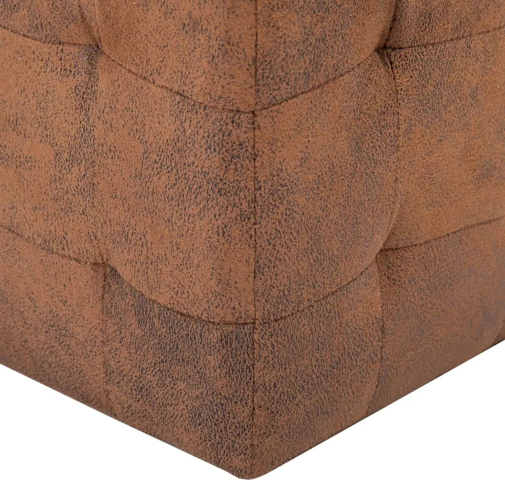Tables de Nuit Aspect Daim Marron 30cm Compactes et Design - Set de 2