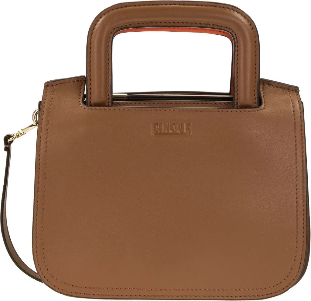 CINQUE Pelle borsetta borsa a tracolla Sabrina Minibag Brown marrone