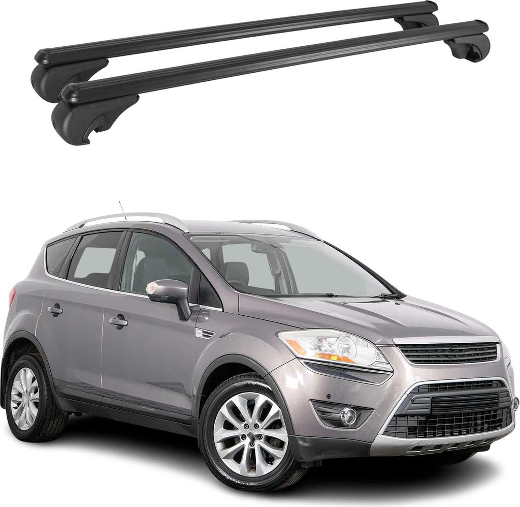 Dachträger Grundtäger für Ford Kuga mk1 2008-2012 75kg Alu Schwarz 2 tlg