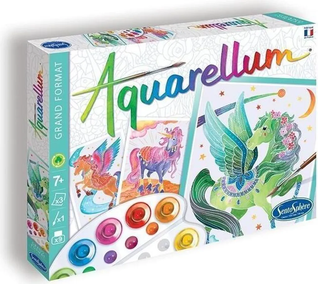 Coffret Cadeau Aquarellum GM Licorne et Pégase : Activité Calme Enfant